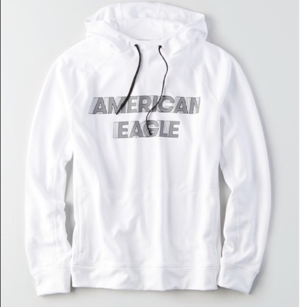 American Eagle Mens Hoodie White Reflective